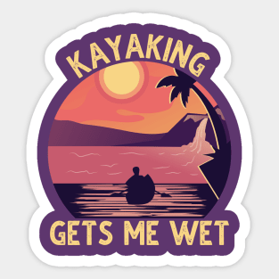 Kayaking Gets Me Wet Vintage Sticker